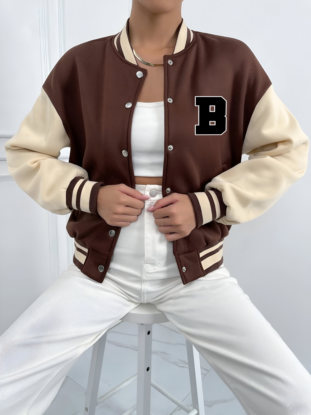 PRINTED BASEBALL JACKET