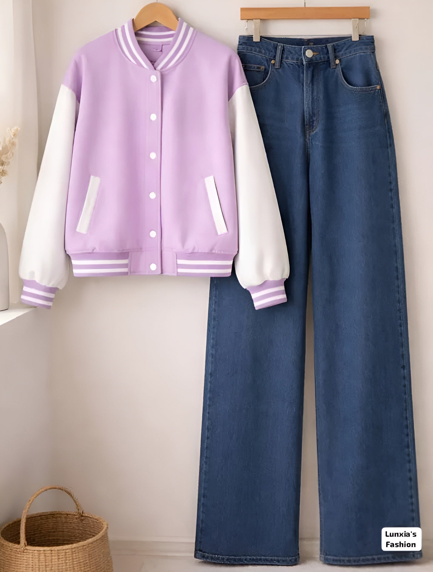 BASEBALL WITH JEANS WIDE LEG PANT