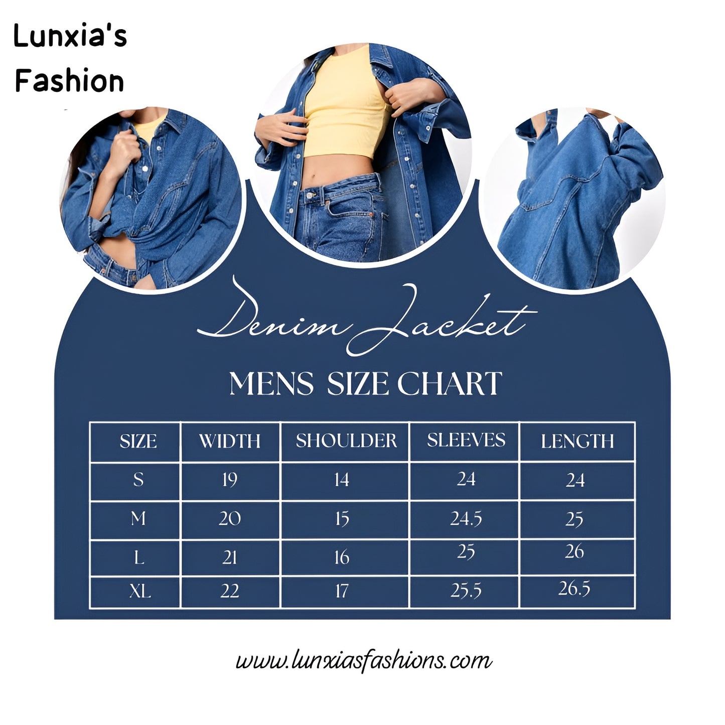 Classic Cotton Faux Fur Lined Button Up Denim Jean Trucker Jacket DARK BLUE