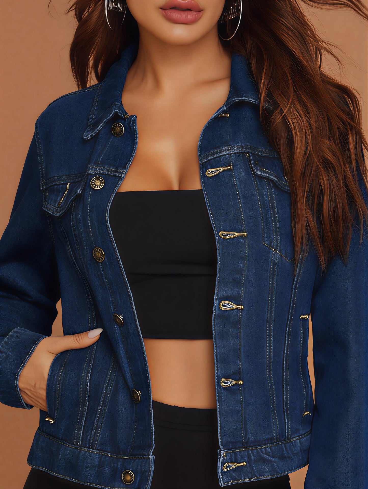 Women Crop Denim Jacket