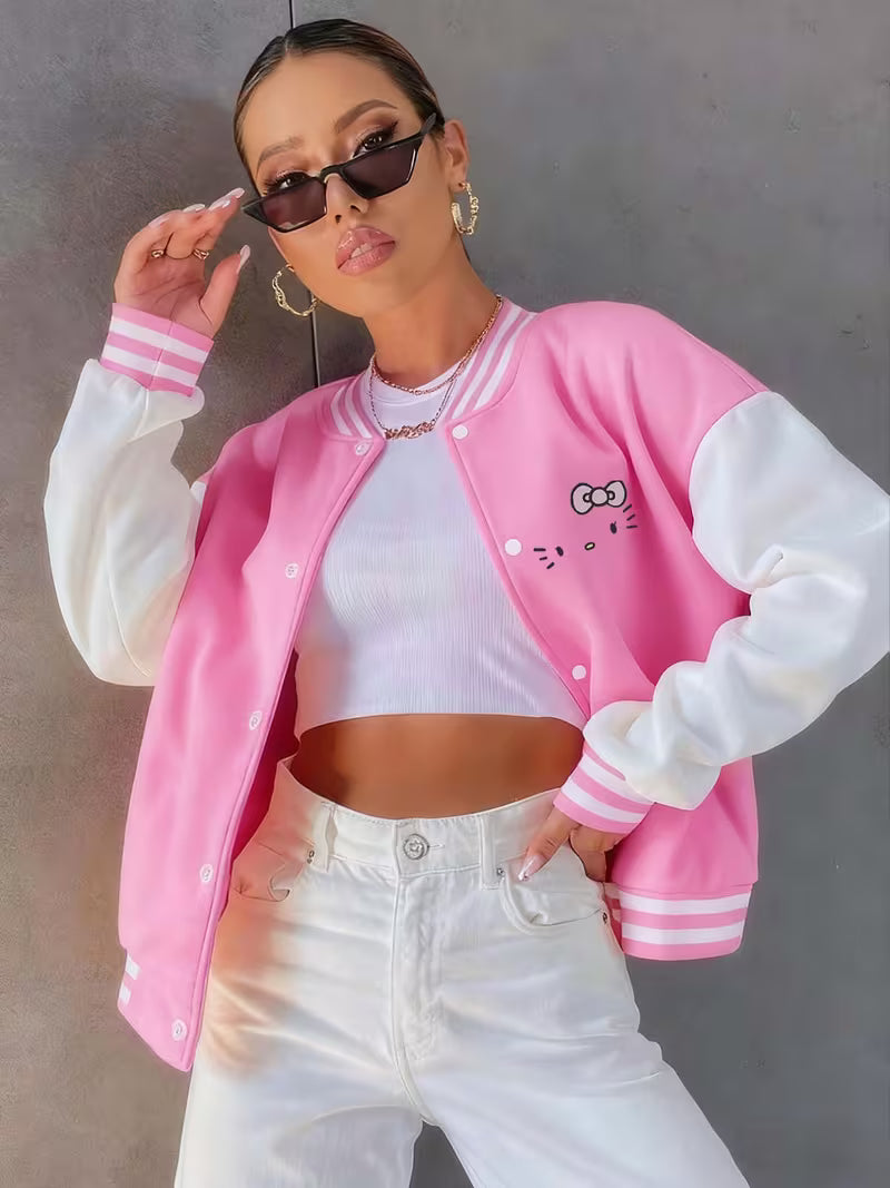 PRINTED BASEBALL JACKET