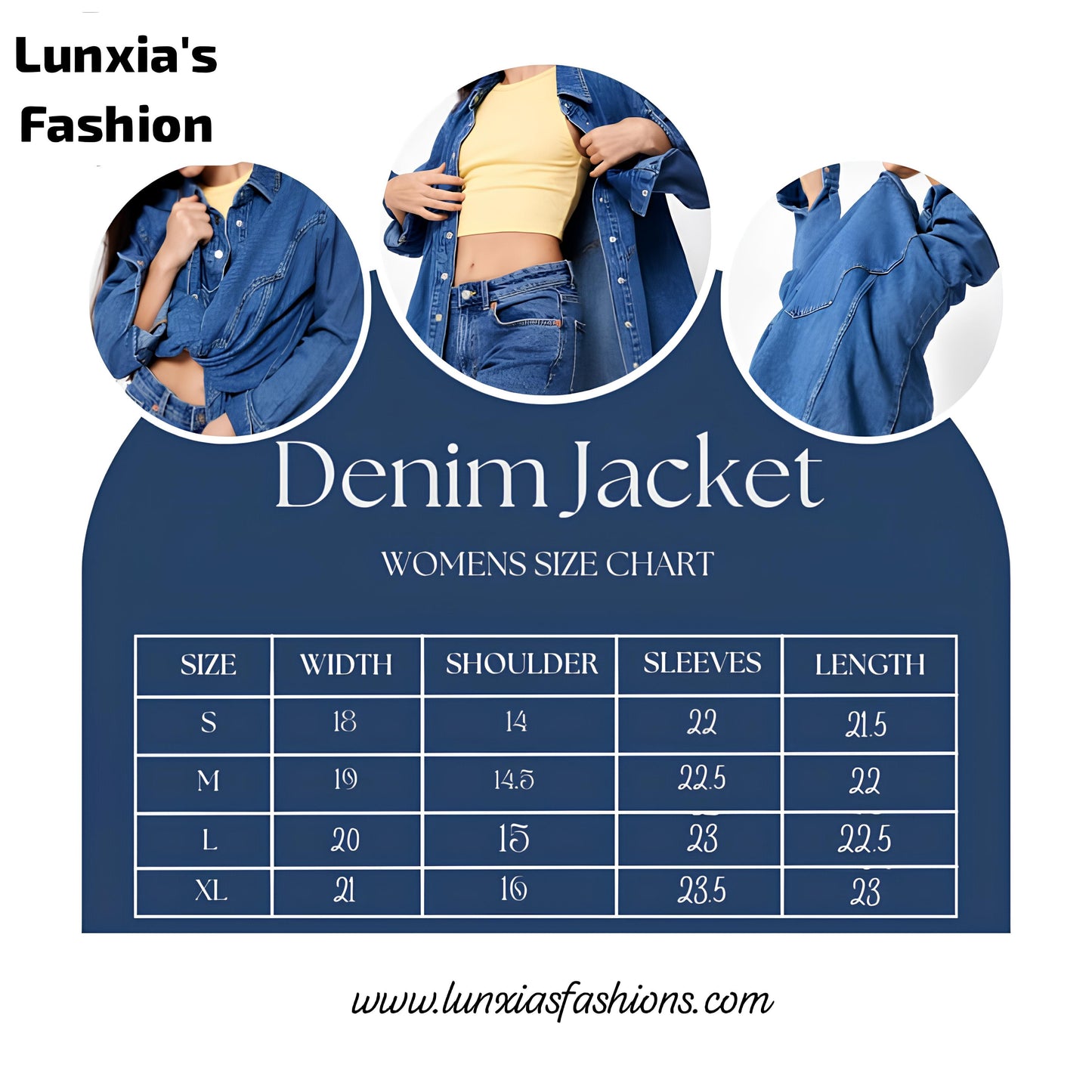 Classic Cotton Faux Fur Lined Button Up Denim Jean Trucker Jacket DARK BLUE