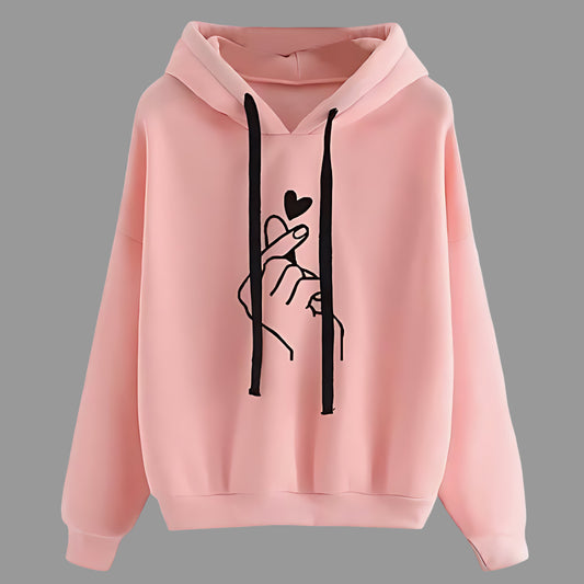 PRINTED HOODIE BABY PINK