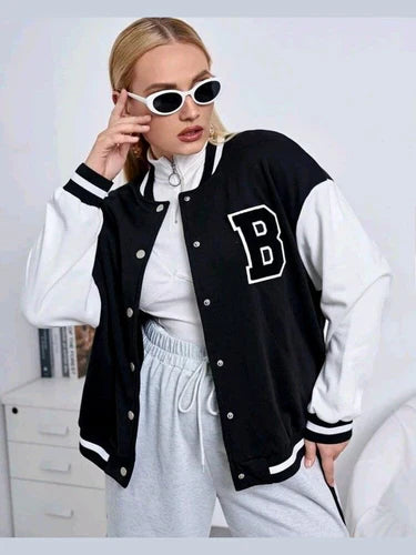 PRINTED BASEBALL JACKET
