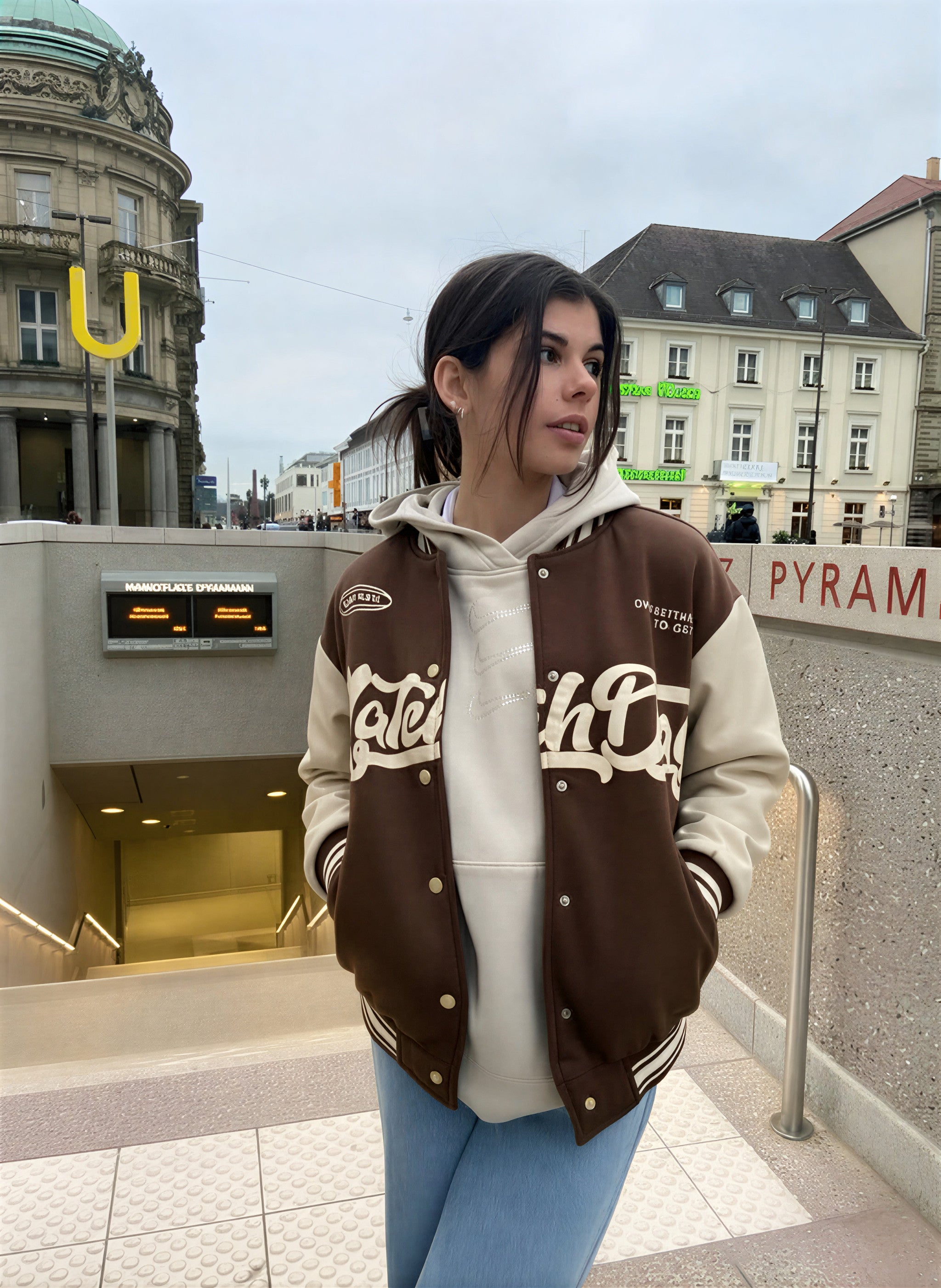 PRINTED BASEBALL JACKET