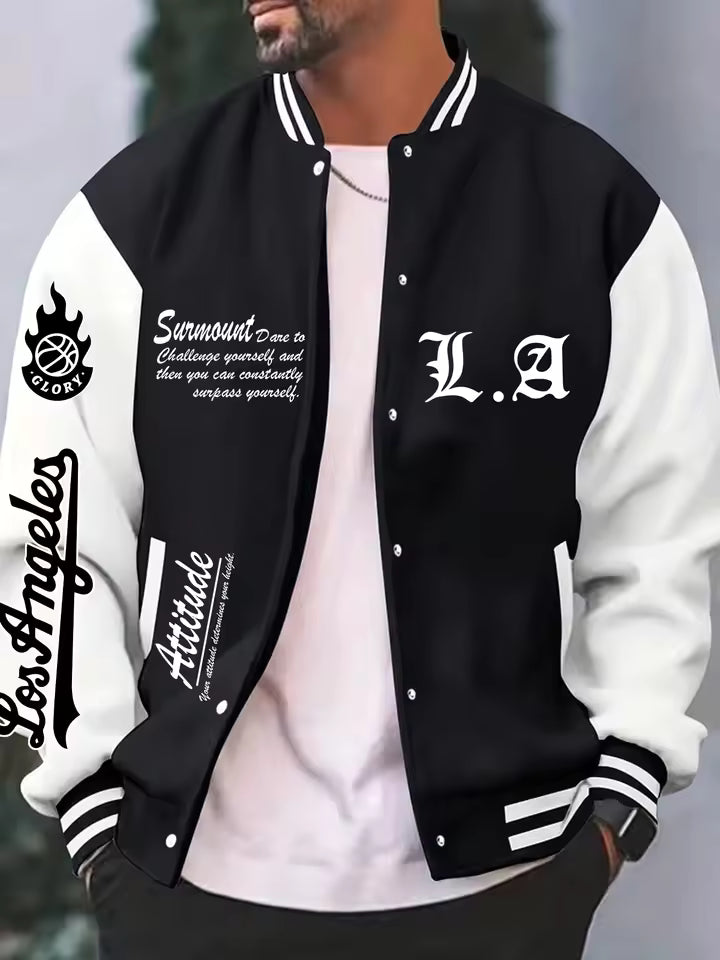 PRINTED BASEBALL JACKET
