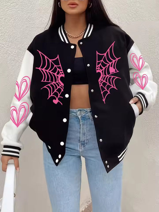 PRINTED BASEBALL JACKET