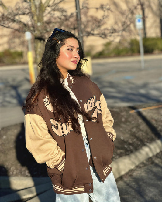 PRINTED BASEBALL JACKET