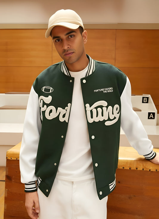 PRINTED BASEBALL JACKET