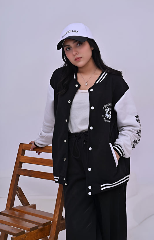 PRINTED BASEBALL JACKET