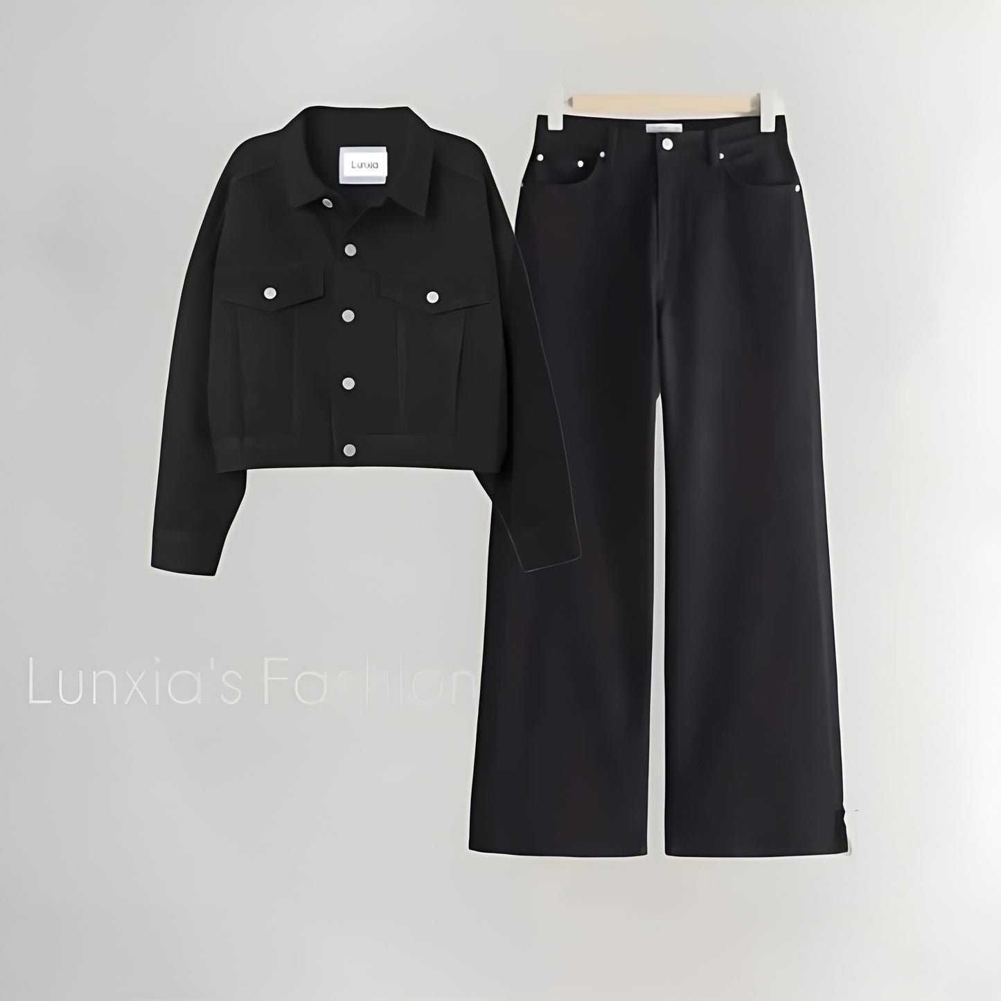 CROP TOP WITH JEANS WIDE LEG PANT