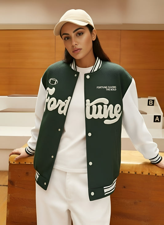 PRINTED BASEBALL JACKET