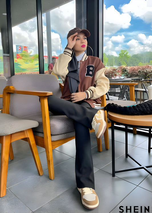 PRINTED BASEBALL JACKET